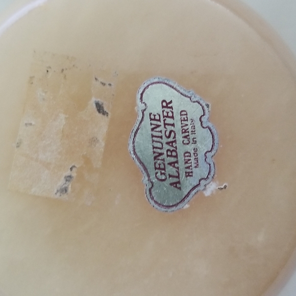 Genuine Alabaster Hand Carved Pink Rose's Jewelry Box Made in Italy - Picture 7 of 8